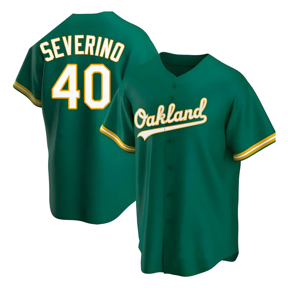 Ndoa Athletics #40 Luis Severino player Green Replica Kelly Alternate Stitched Jersey