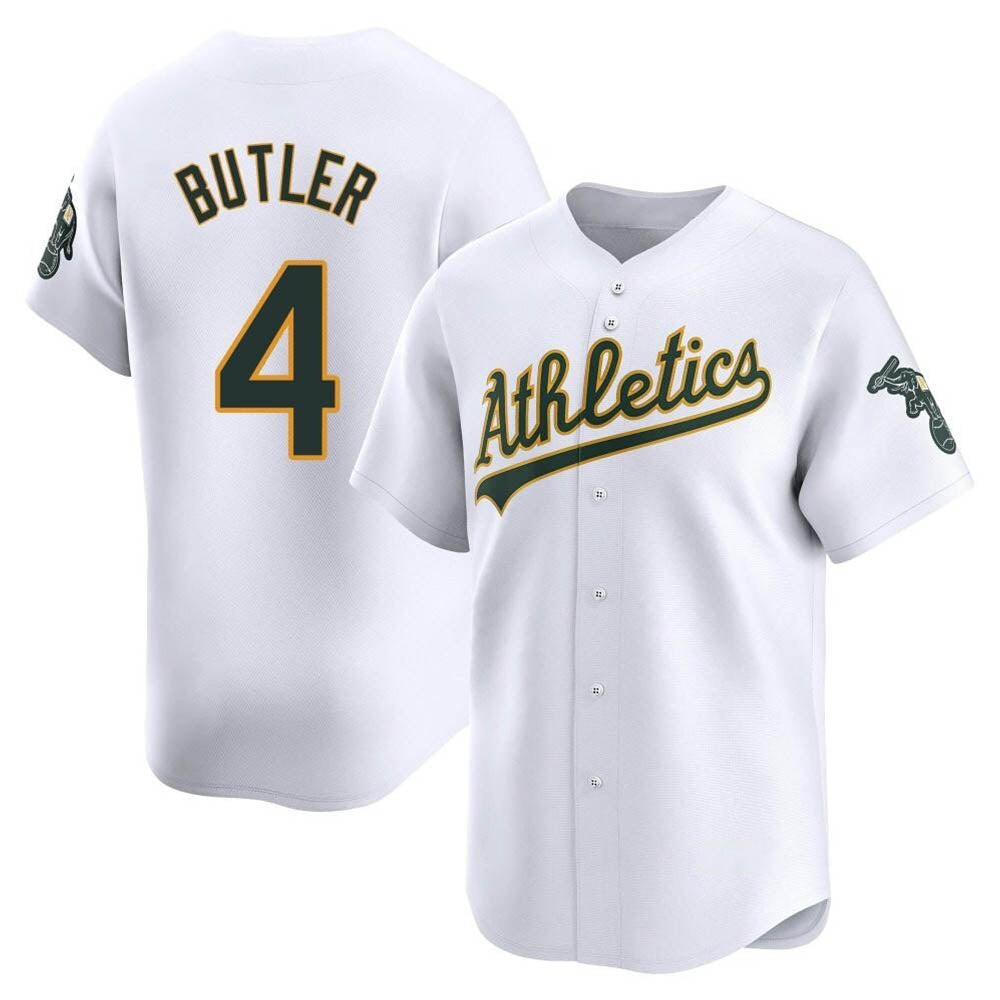 Ndoa Athletics #4 Lawrence Butler player White Limited Home Stitched Jersey