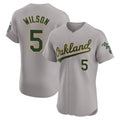 Ndoa Athletics #5 Jacob Wilson Gray Elite Road Stitched Jersey