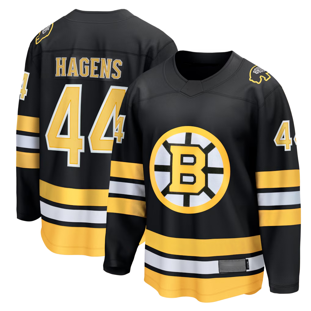 Ndoa B.Bruins #44 James Hagens Black Breakaway Stitched Jerseys