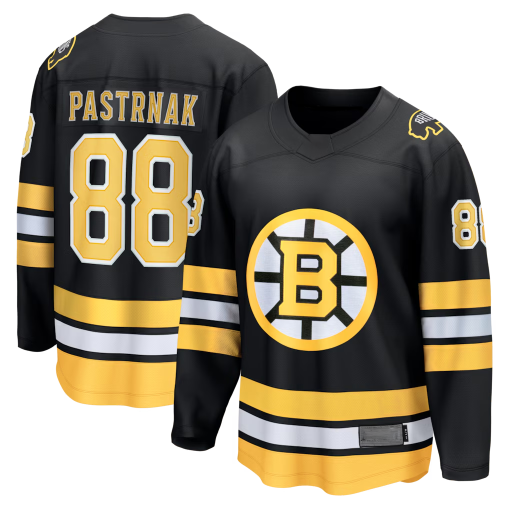 Ndoa B.Bruins #88 David Pastrnak Black Home Breakaway Stitched Jerseys