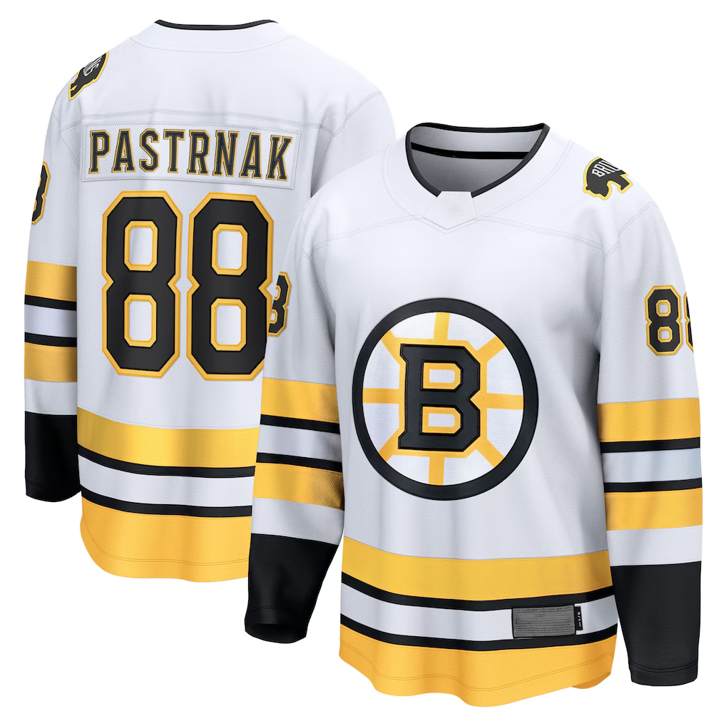 Ndoa B.Bruins #88 David Pastrnak White Away Breakaway Player Stitched Jerseys