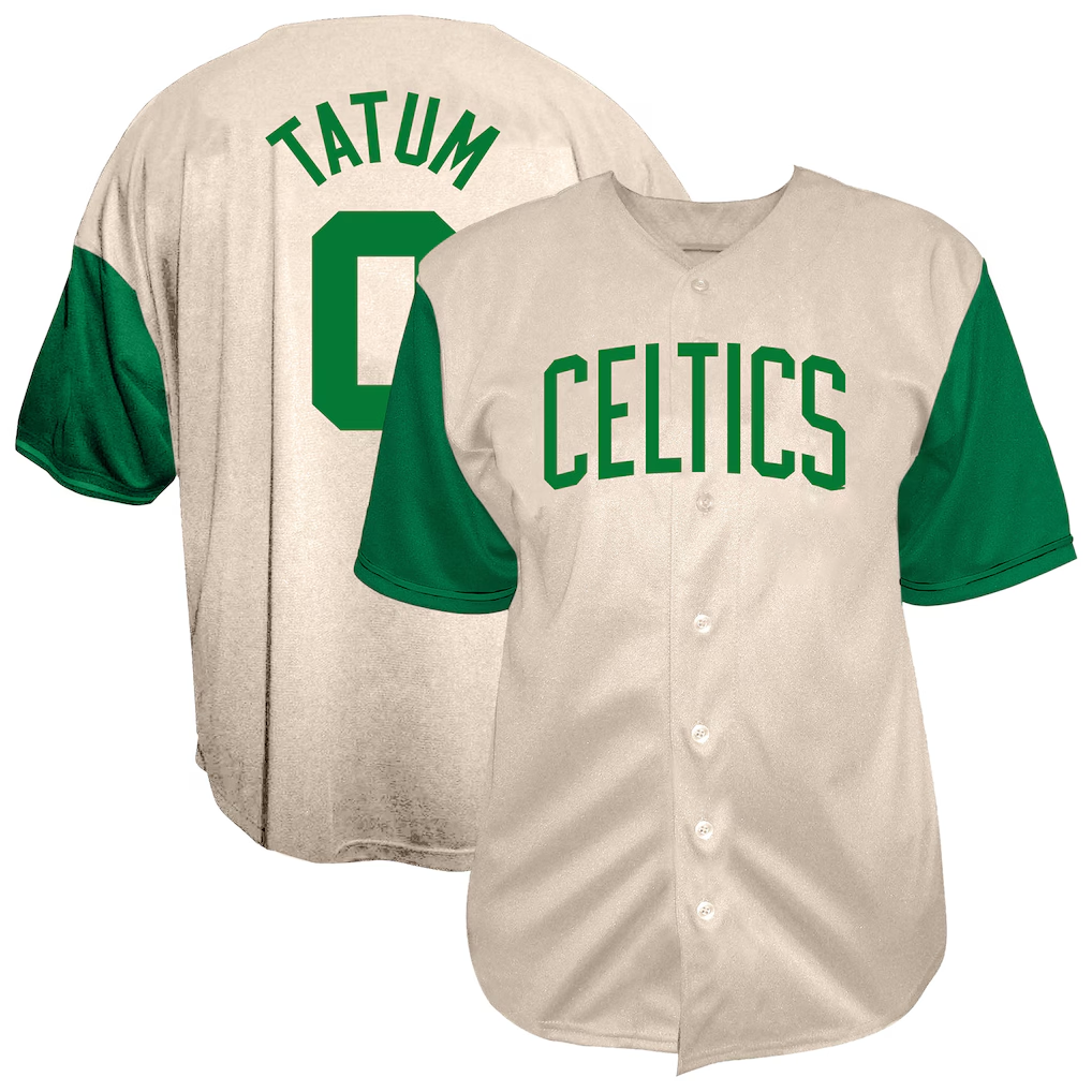 Ndoa B.Celtics #0 Jayson Tatum  Cream Baseball Jerseys