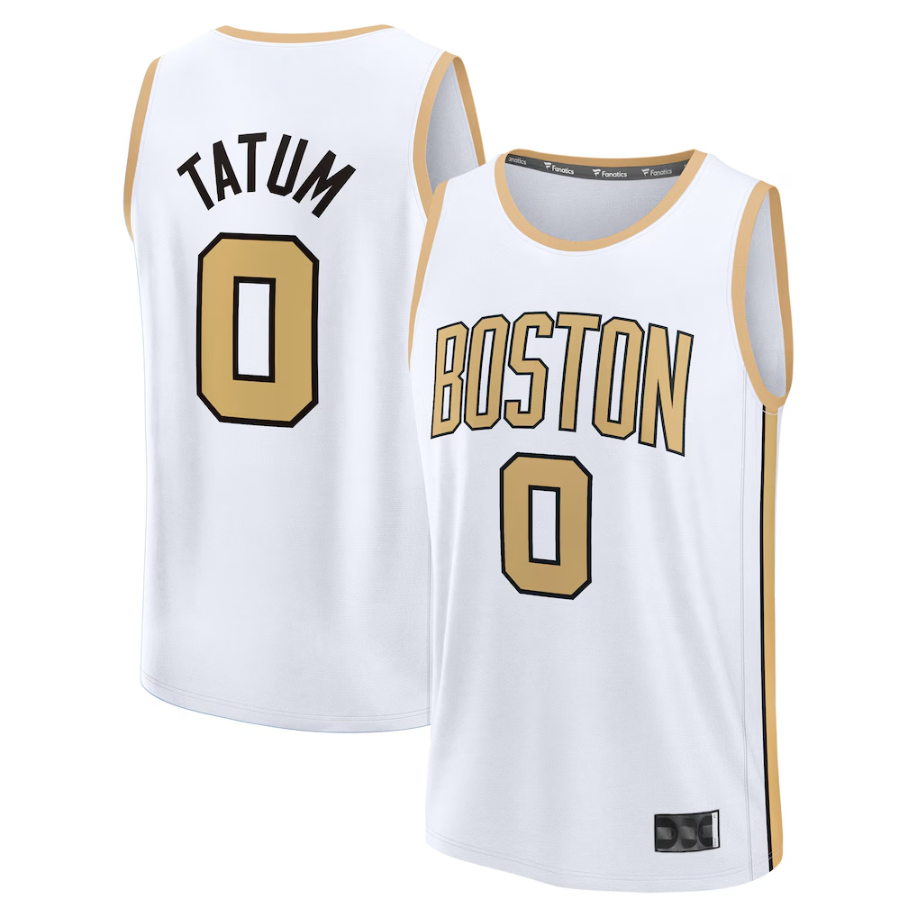 Ndoa B.Celtics #0 Jayson Tatum  White 2025-26 City Edition Fast Break Jerseys