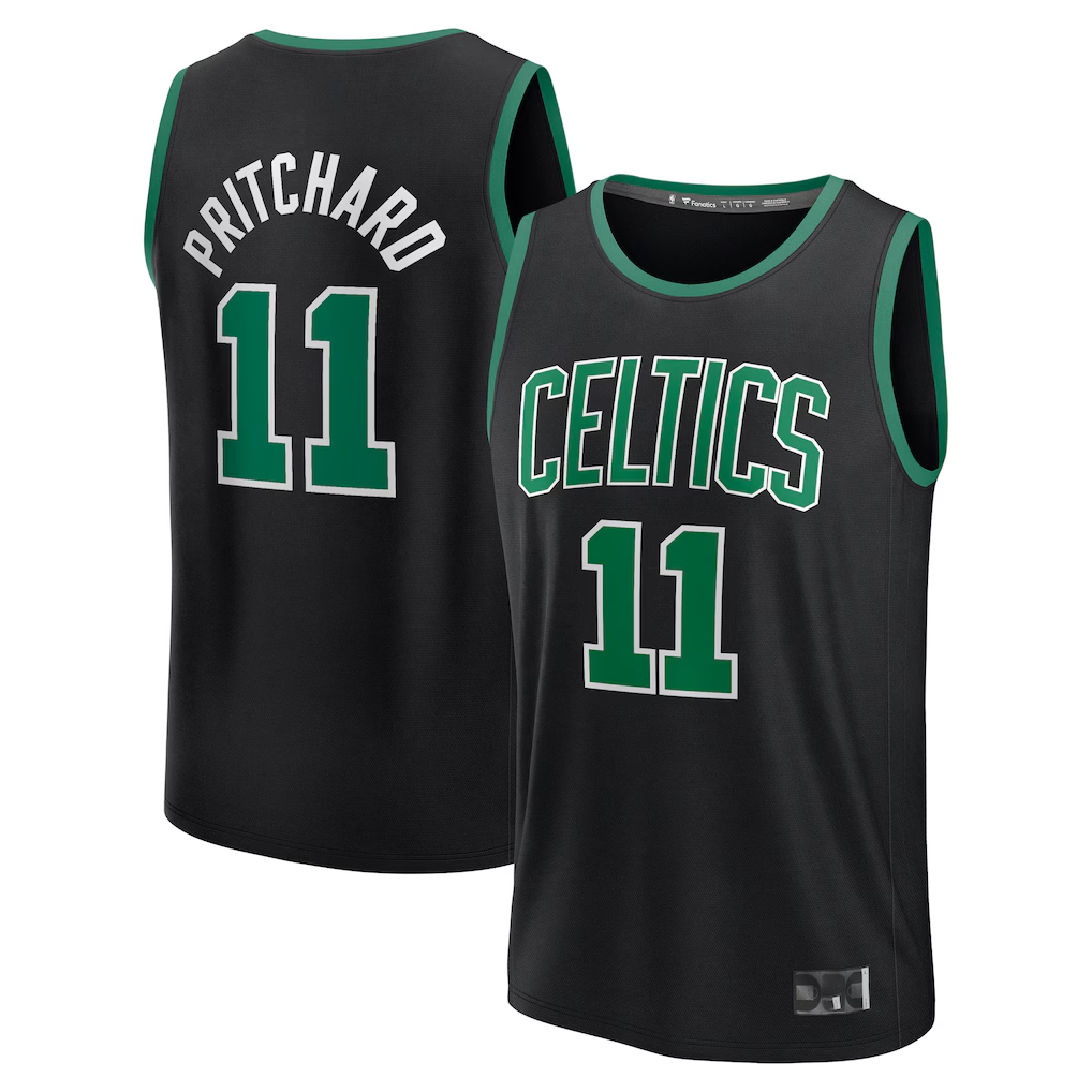 Ndoa B.Celtics #11 Payton Pritchard  Black Fast Break Replica Player Jerseys - Statement Edition