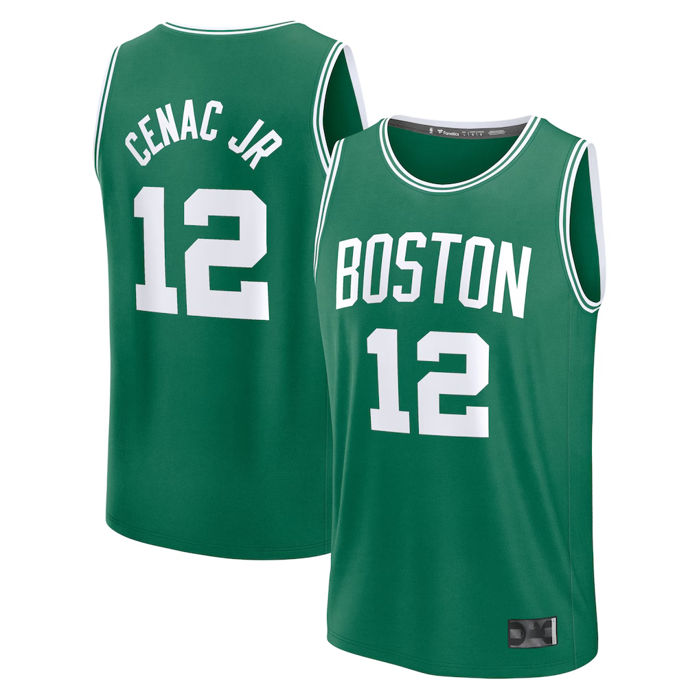 Ndoa B.Celtics #12 Chris Cenac Jr. Green 2026 Draft First Round Pick Fast Break Jerseys - Icon Edition