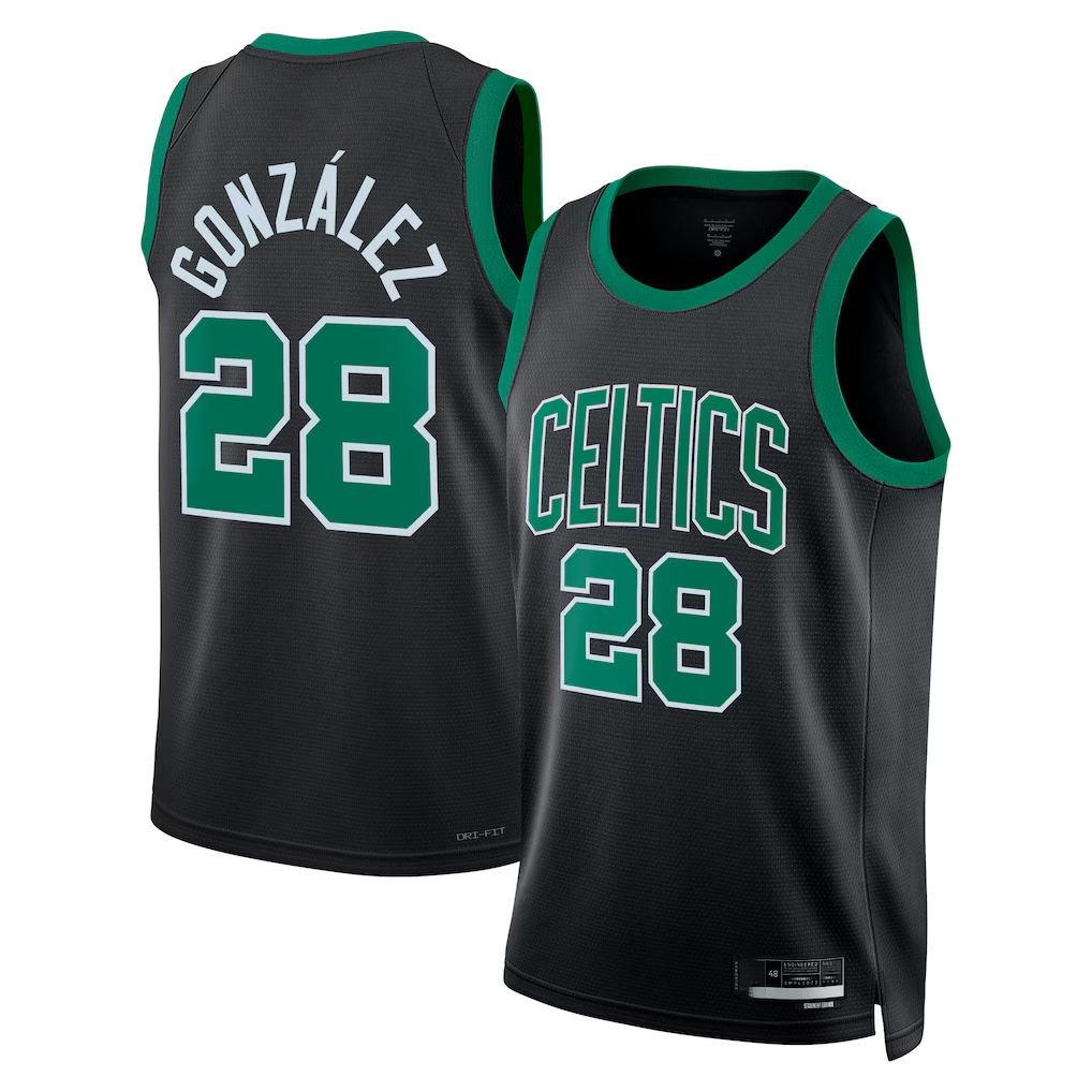 Ndoa B.Celtics #28 Hugo Gonz¨¢lez Black Swingman Jerseys - Statement Edition