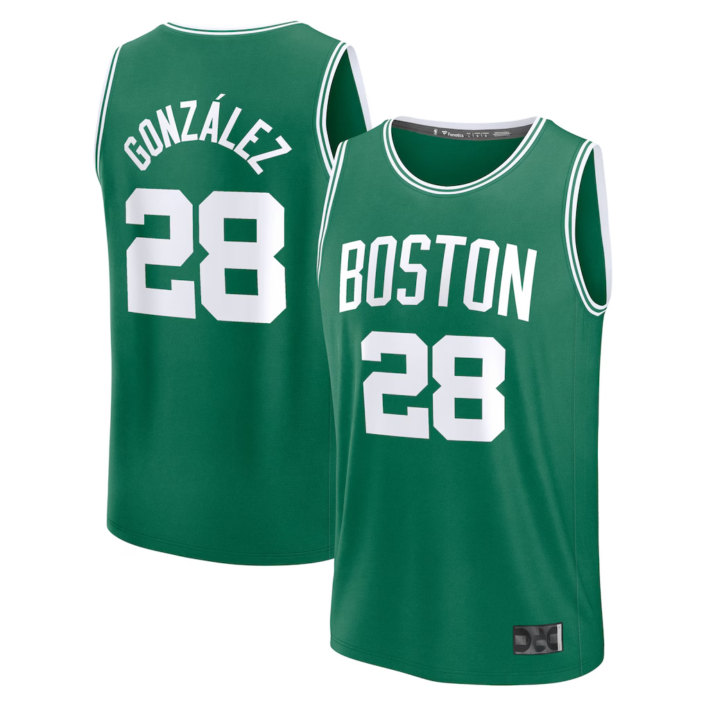 Ndoa B.Celtics #28 Hugo Gonzalez Kelly Green 2025  Draft First Round Pick Fast Break Replica Jerseys - Icon Edition
