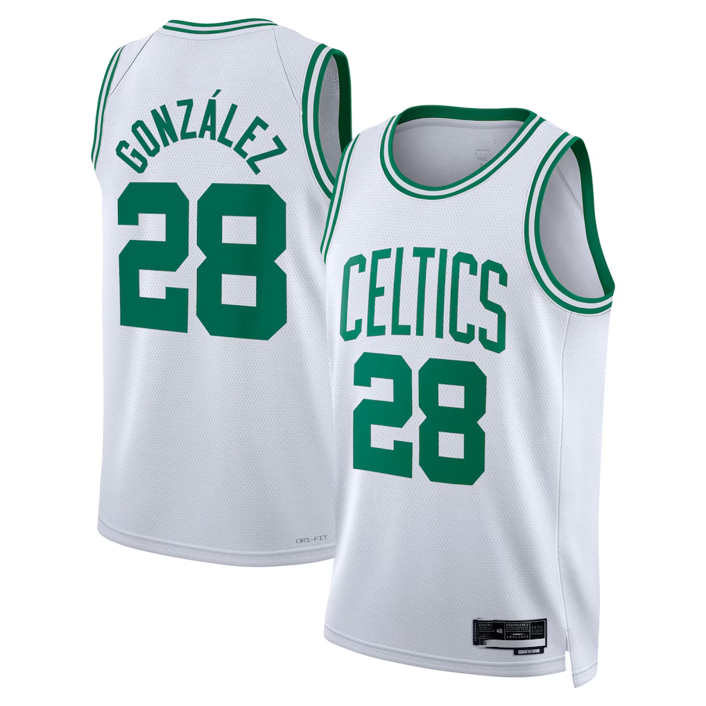 Ndoa B.Celtics #28 Hugo Gonz¨¢lez White Swingman Jerseys - Association Edition
