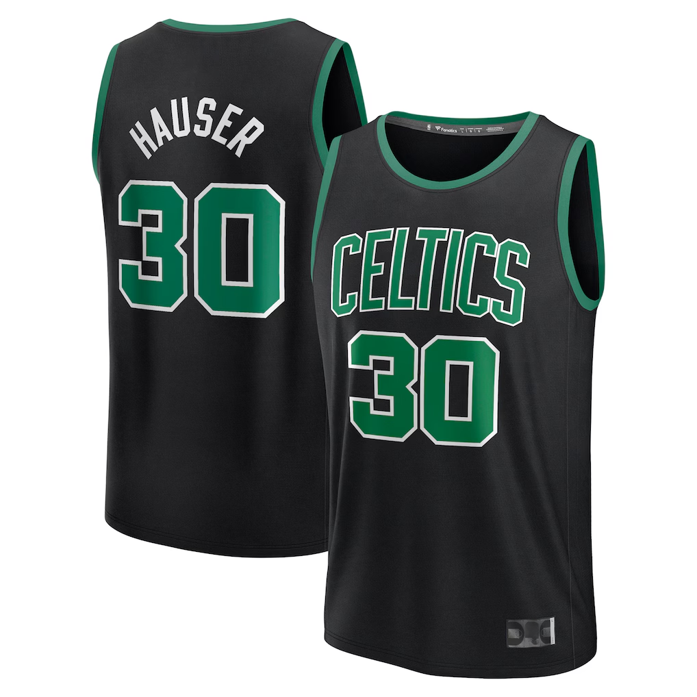 Ndoa B.Celtics #30 Sam Hauser Black Fast Break Replica Player Jerseys - Statement Edition