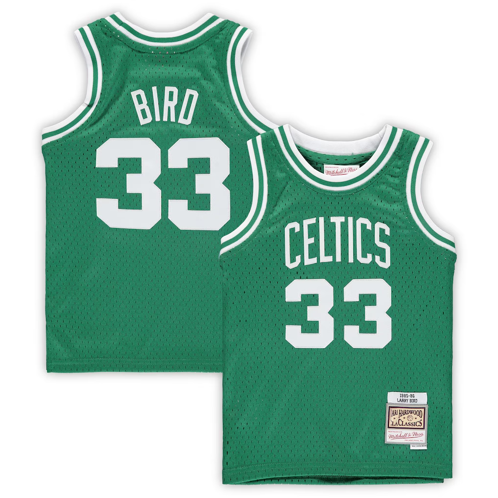 Ndoa B.Celtics #33 Larry Bird Mitchell & Ness Kelly Green 1985-86 Hardwood Classics Throwback Team Jerseys
