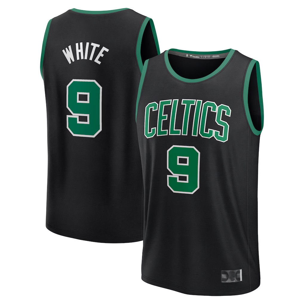 Ndoa B.Celtics #9 Derrick White  Black Fast Break Replica Player Jerseys - Statement Edition