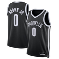 Ndoa B.Nets #0 Mikel Brown Jr. Black Swingman Jerseys - Icon Edition