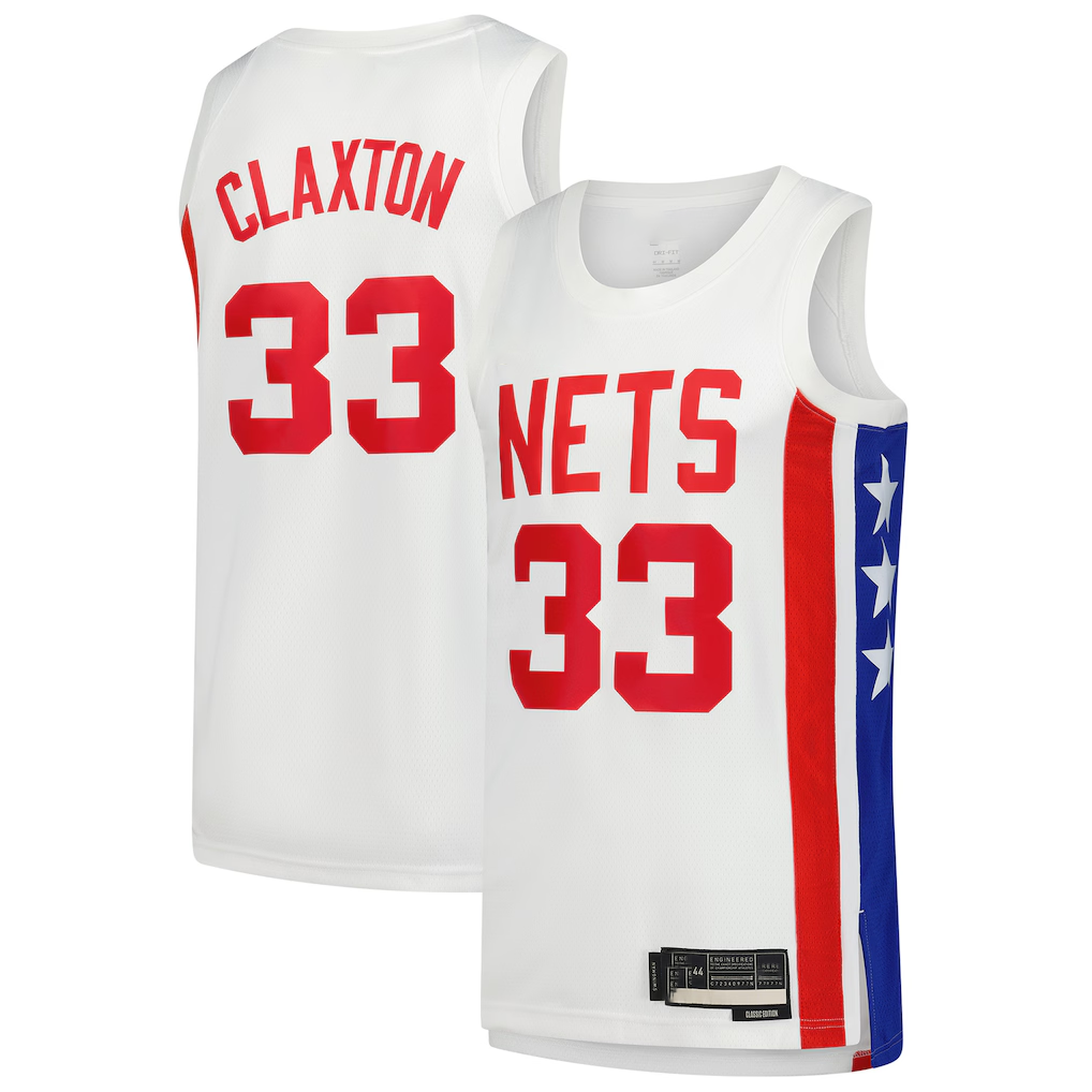 Ndoa B.Nets #33 Nic Claxton White Swingman Jerseys - Classic Edition