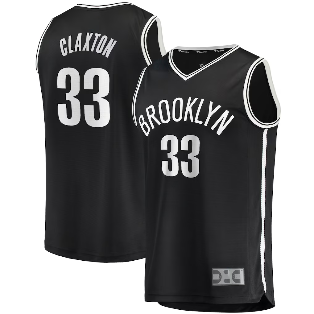 Ndoa B.Nets #33 Nicolas Claxton  Black Fast Break Player Jerseys - Icon Edition