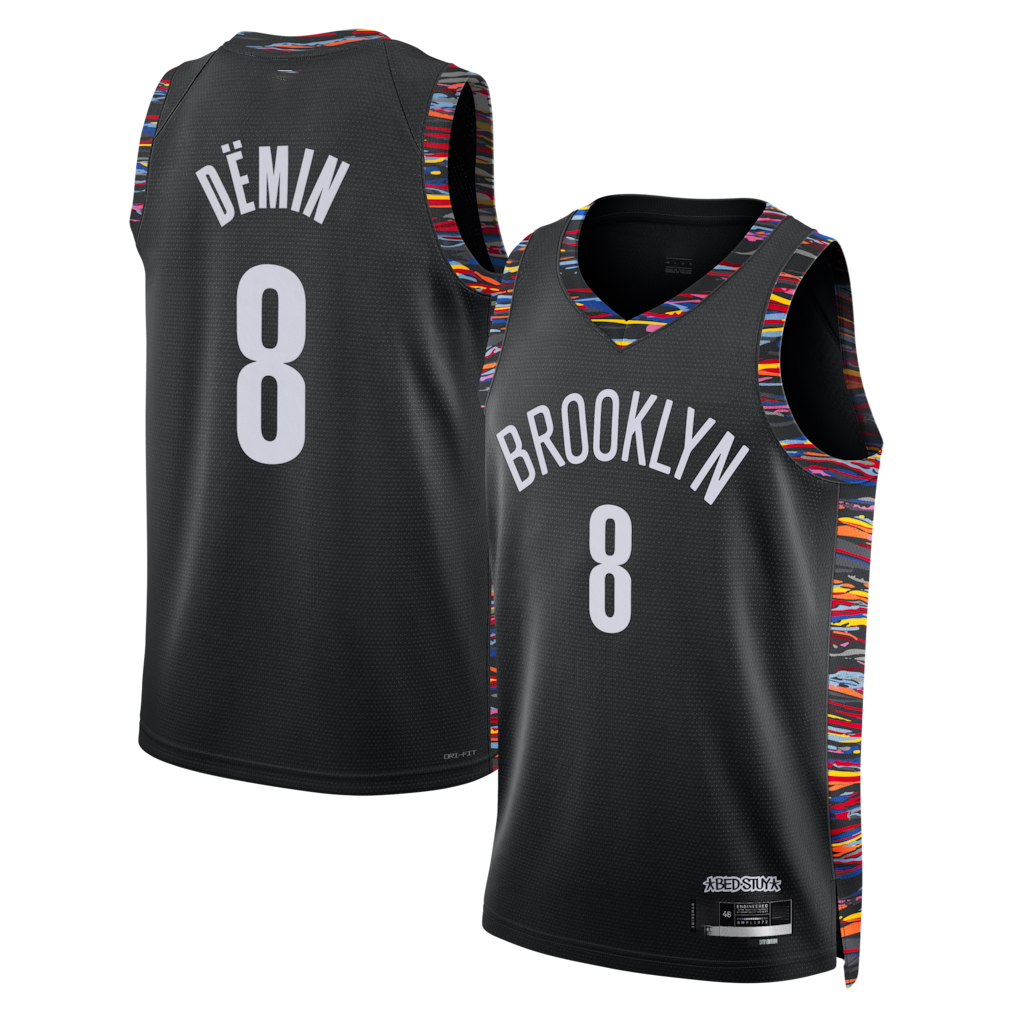 Ndoa B.Nets #8 Egor D?min Black 202526 Swingman Jerseys - City Edition