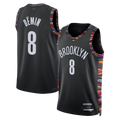 Ndoa B.Nets #8 Egor D?min Black 202526 Swingman Jerseys - City Edition