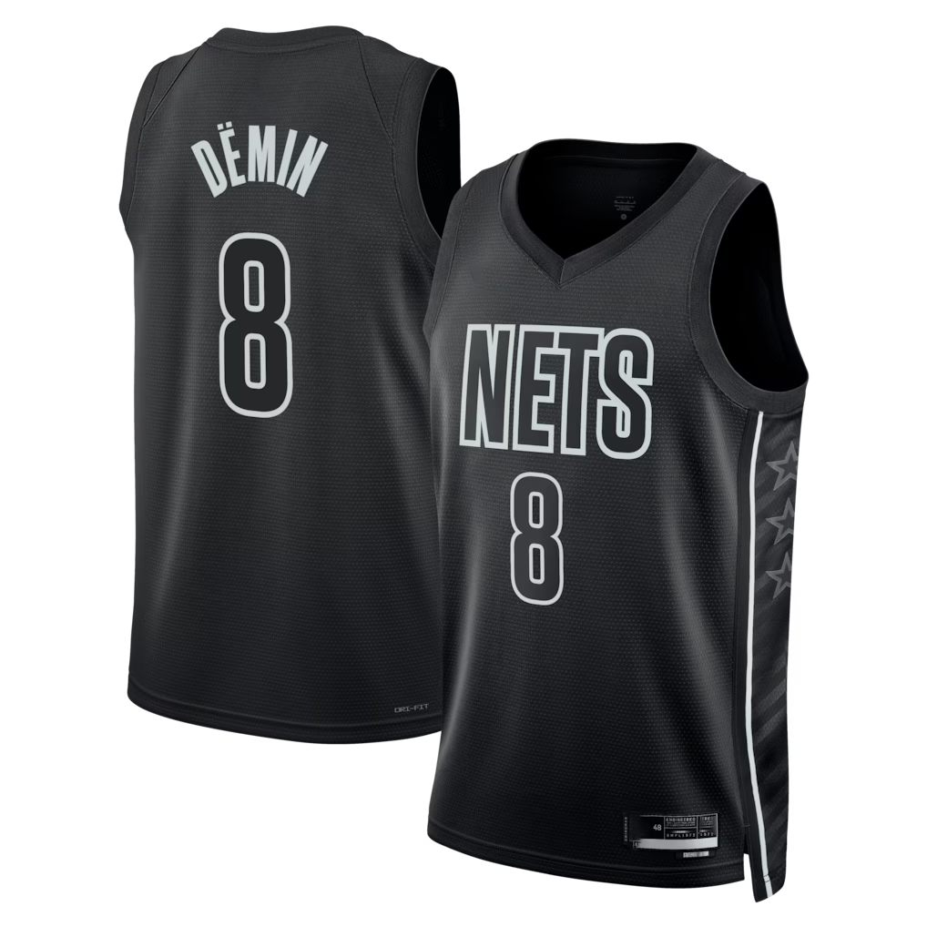 Ndoa B.Nets #8 Egor D?min  Black Swingman Jerseys - Statement Edition