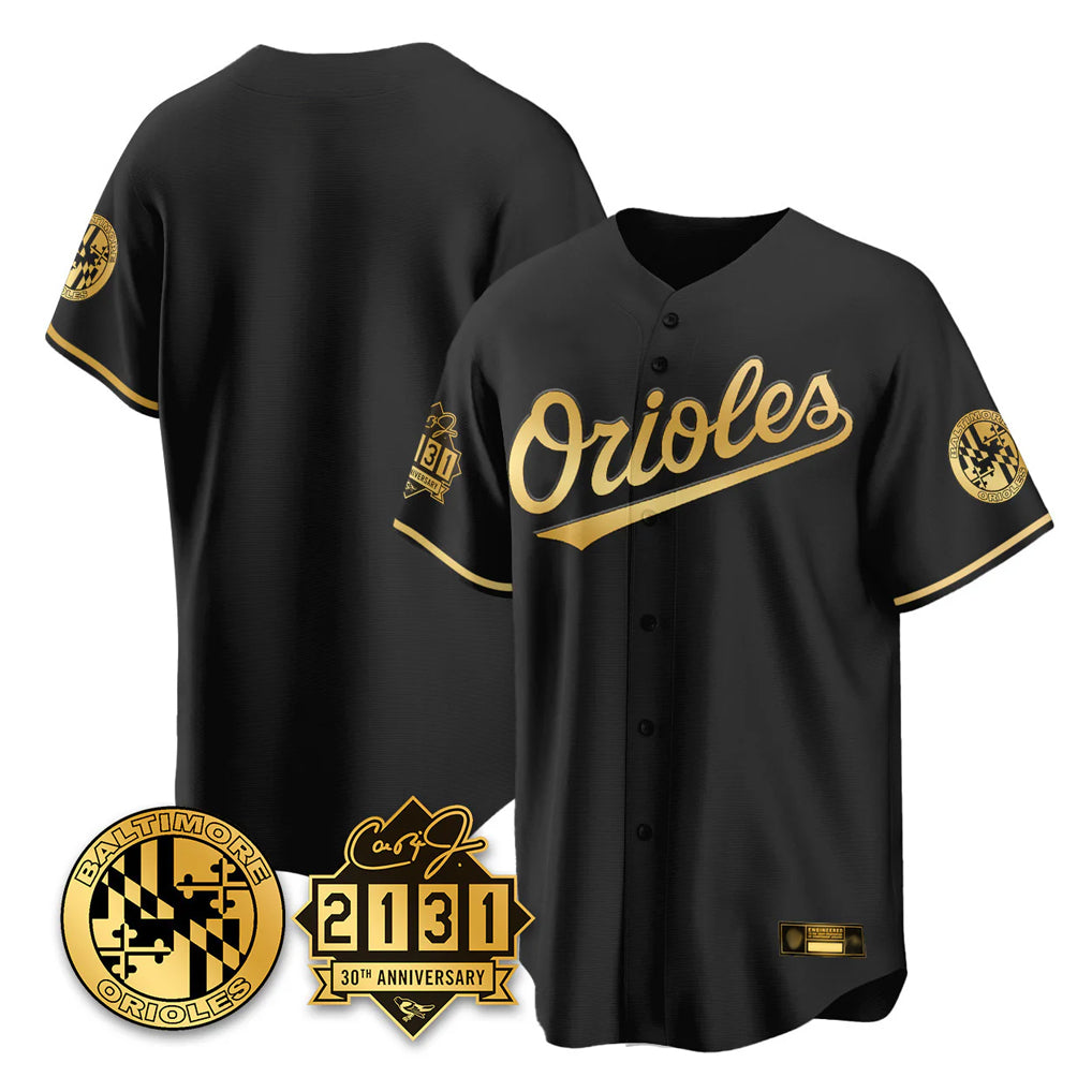 Ndoa B.Orioles Black Gold 30th Anniversary of 2131 Home Game Blank Player Stitched Jerseys