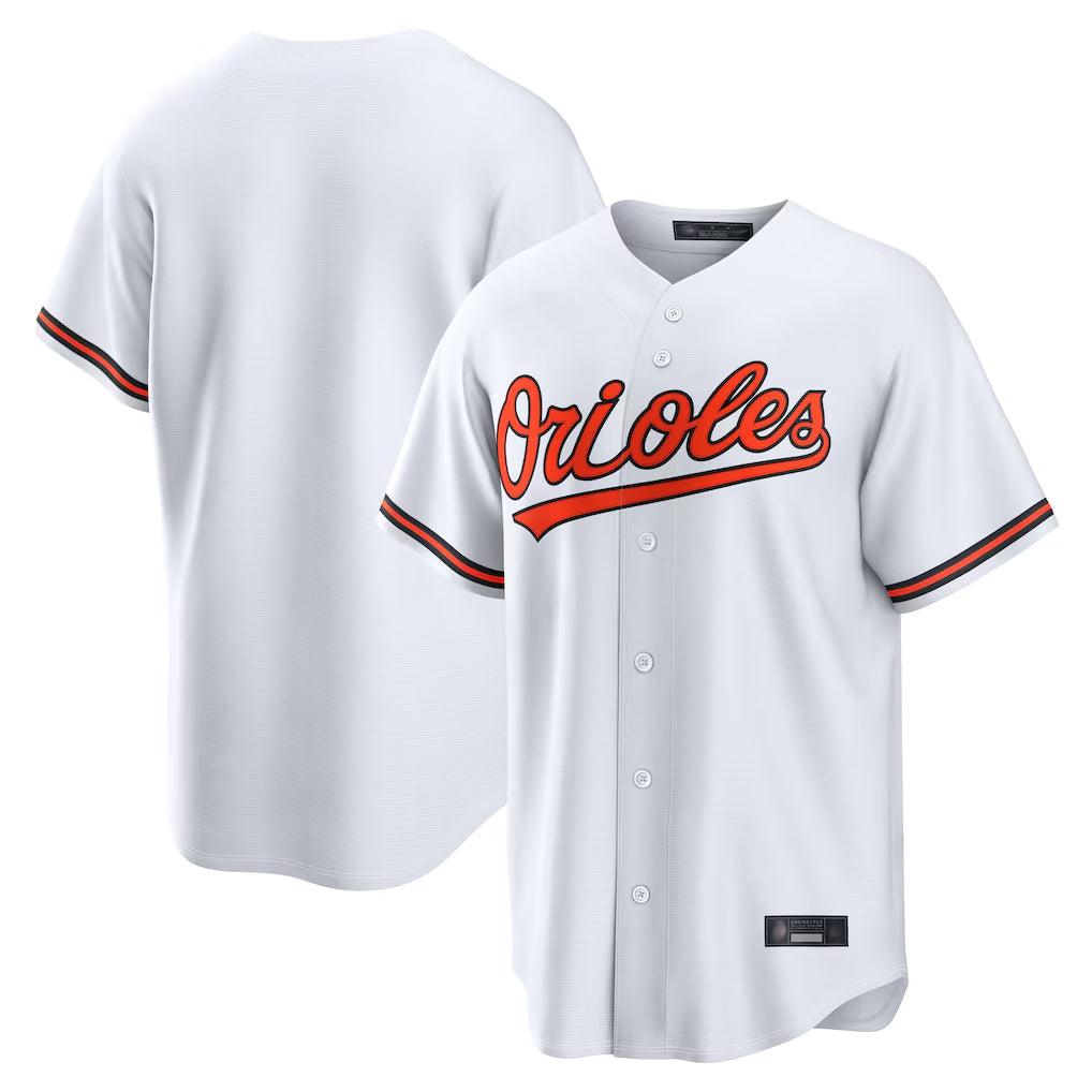 Ndoa B.Orioles White Home Game Blank Player Stitched Jerseys