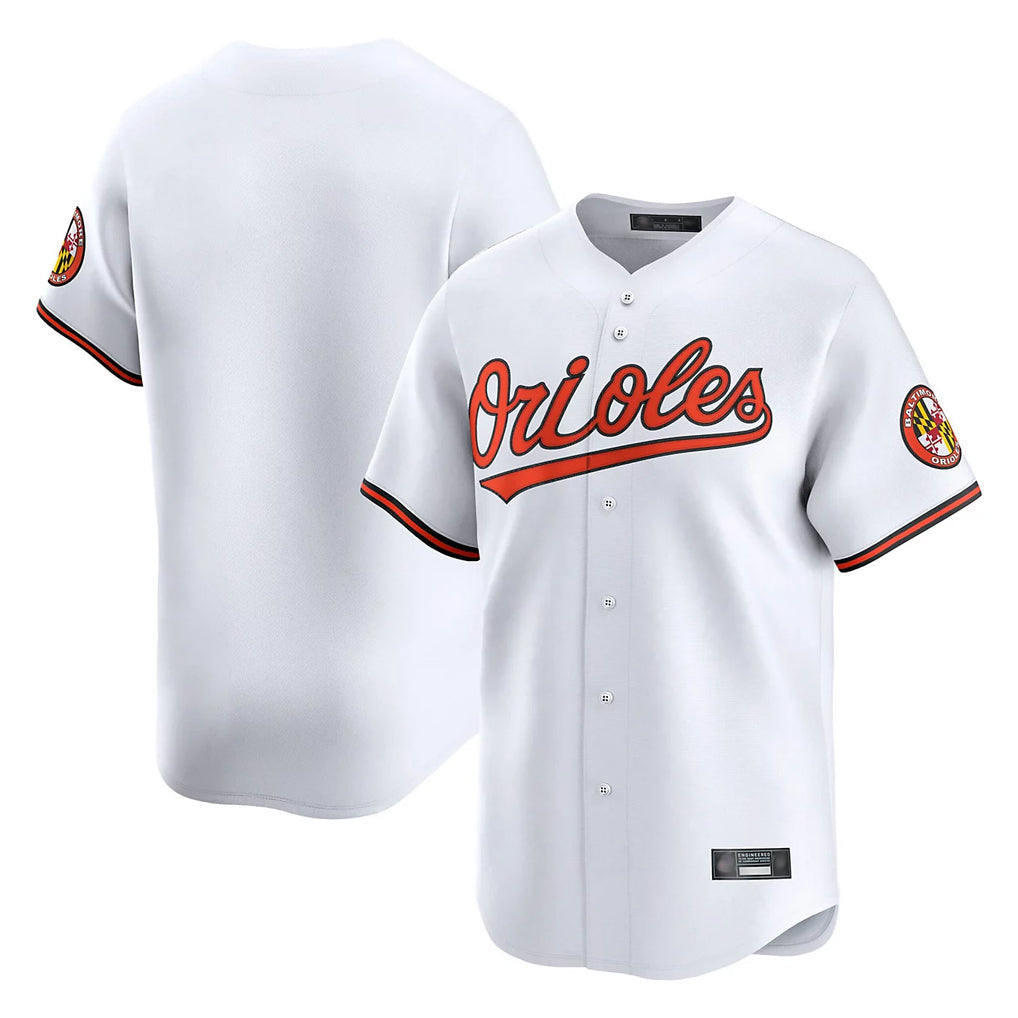 Ndoa B.Orioles White Limited Home Game Blank Player Stitched Jerseys