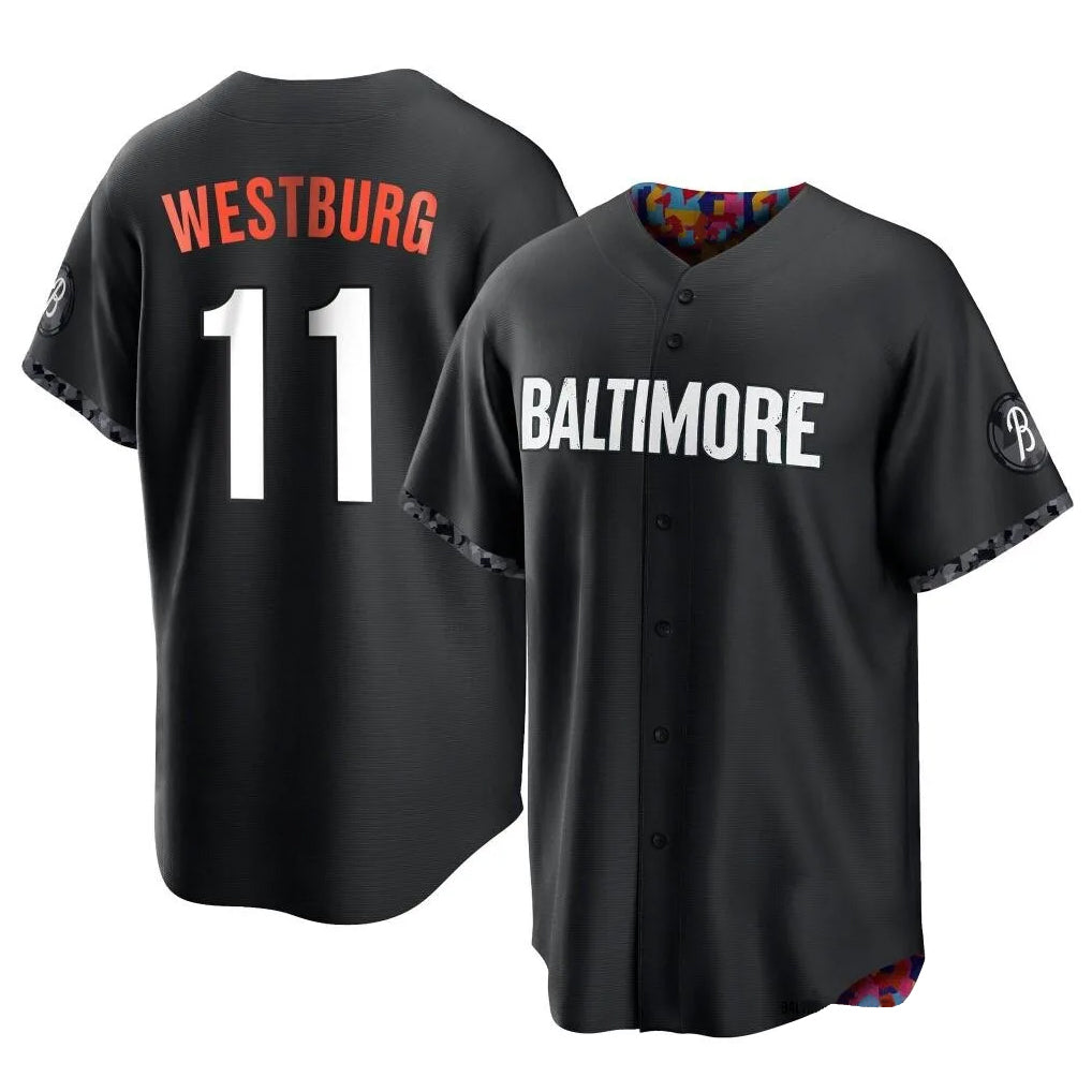 Ndoa B.Orioles #11 Jordan Westburg Player Black City Connect Home Game Stitched Jerseys