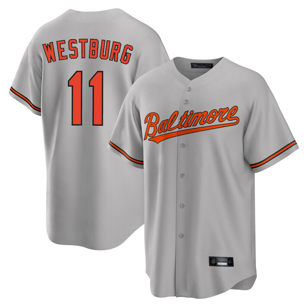 Ndoa B.Orioles #11 Jordan Westburg Player Gray Home Game Stitched Jerseys