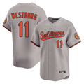 Ndoa B.Orioles #11 Jordan Westburg Player Gray Limited Home Game Stitched Jerseys