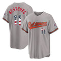 Ndoa B.Orioles #11 Jordan Westburg Player Gray USA 250 Fourth of July Home Game Stitched Jerseys