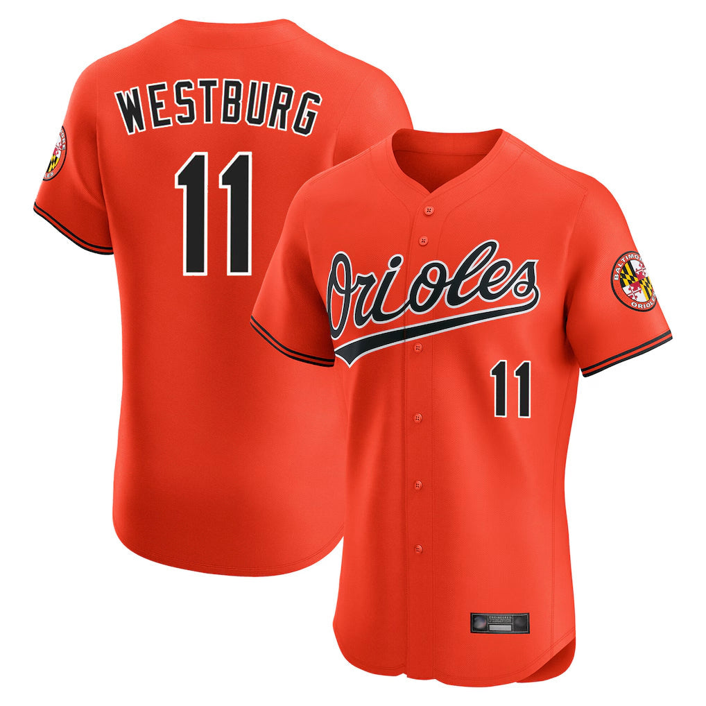 Ndoa B.Orioles #11 Jordan Westburg Player Orange Limited Elite Home Game Stitched Jerseys