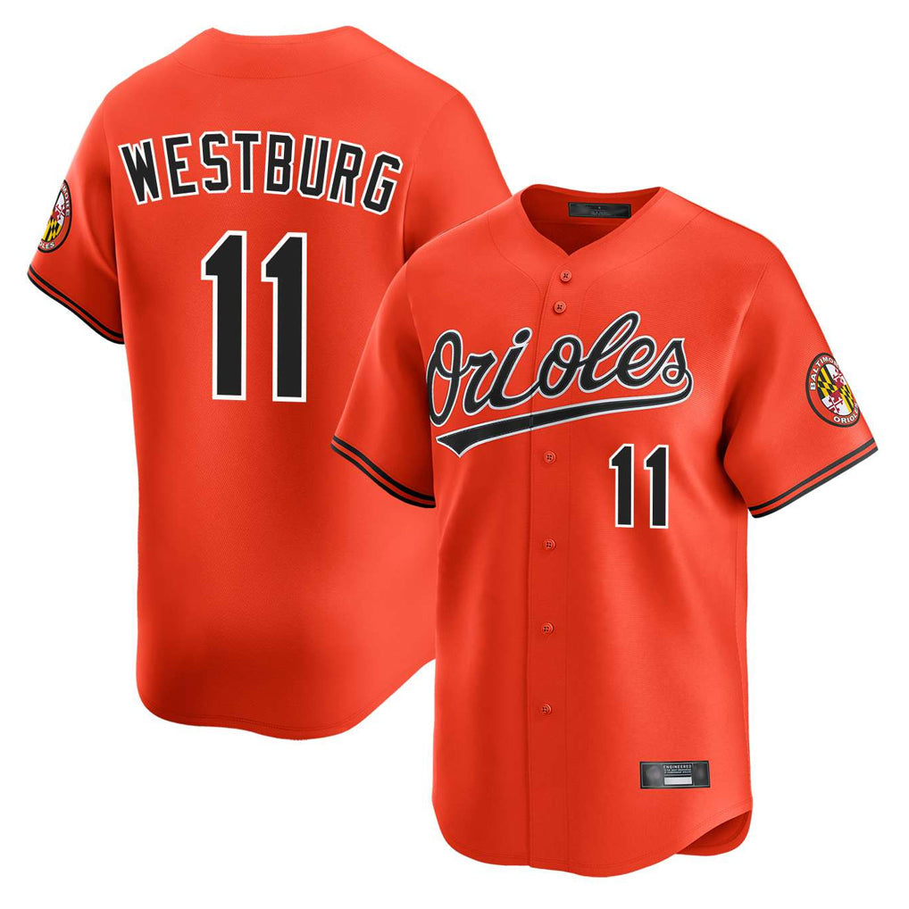 Ndoa B.Orioles #11 Jordan Westburg Player Orange Limited Home Game Stitched Jerseys