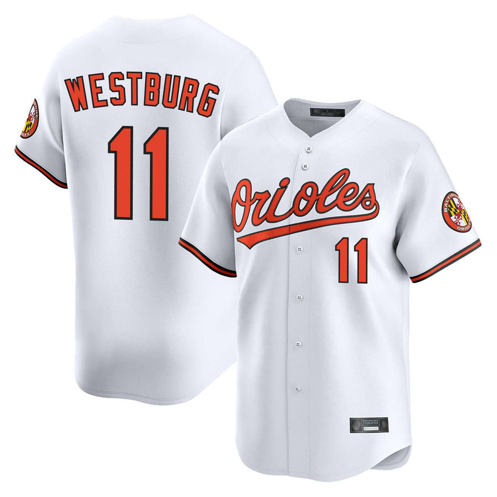 Ndoa B.Orioles #11 Jordan Westburg Player White Limited Home Game Stitched Jerseys