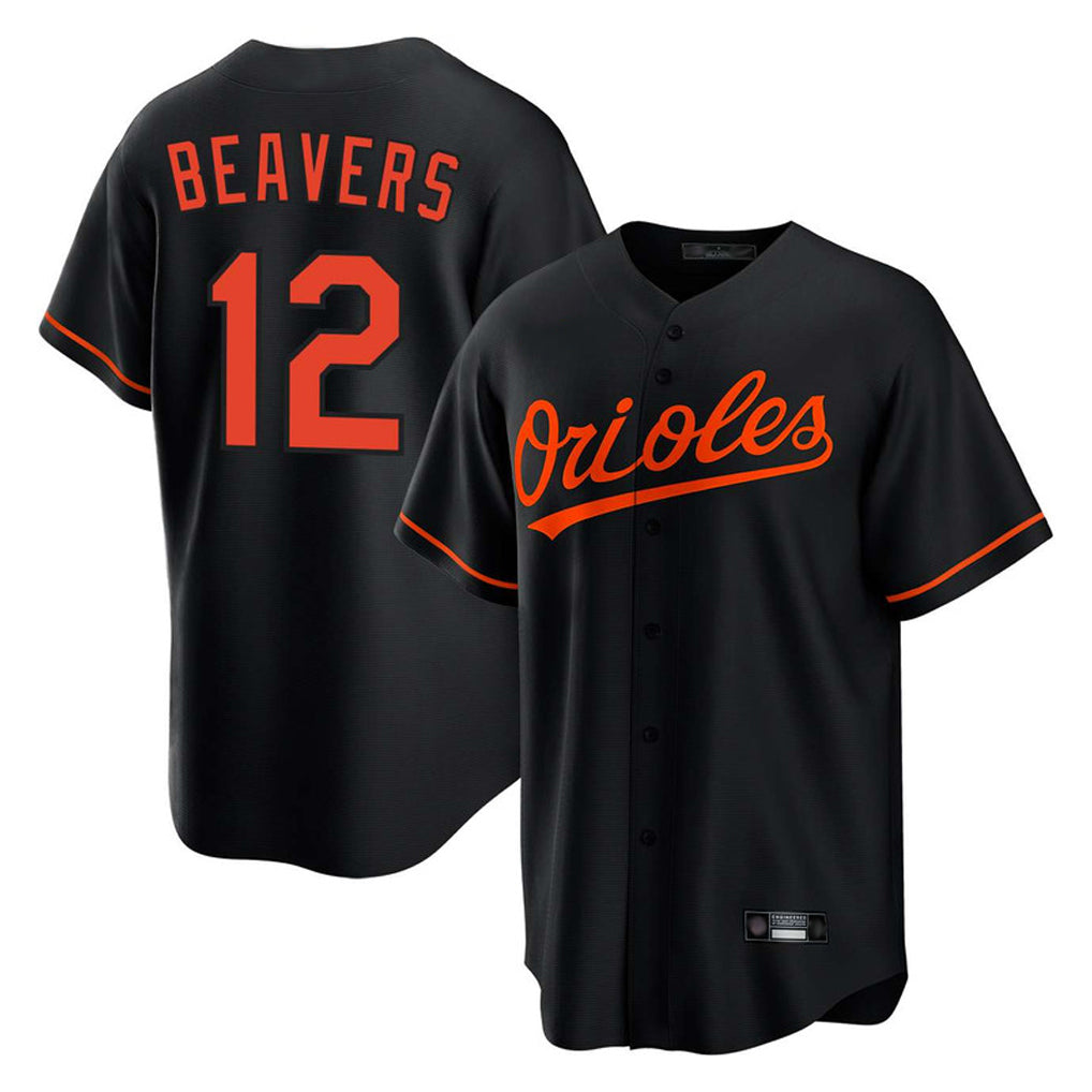 Ndoa B.Orioles #12 Dylan Beavers Player Black Home Game Stitched Jerseys