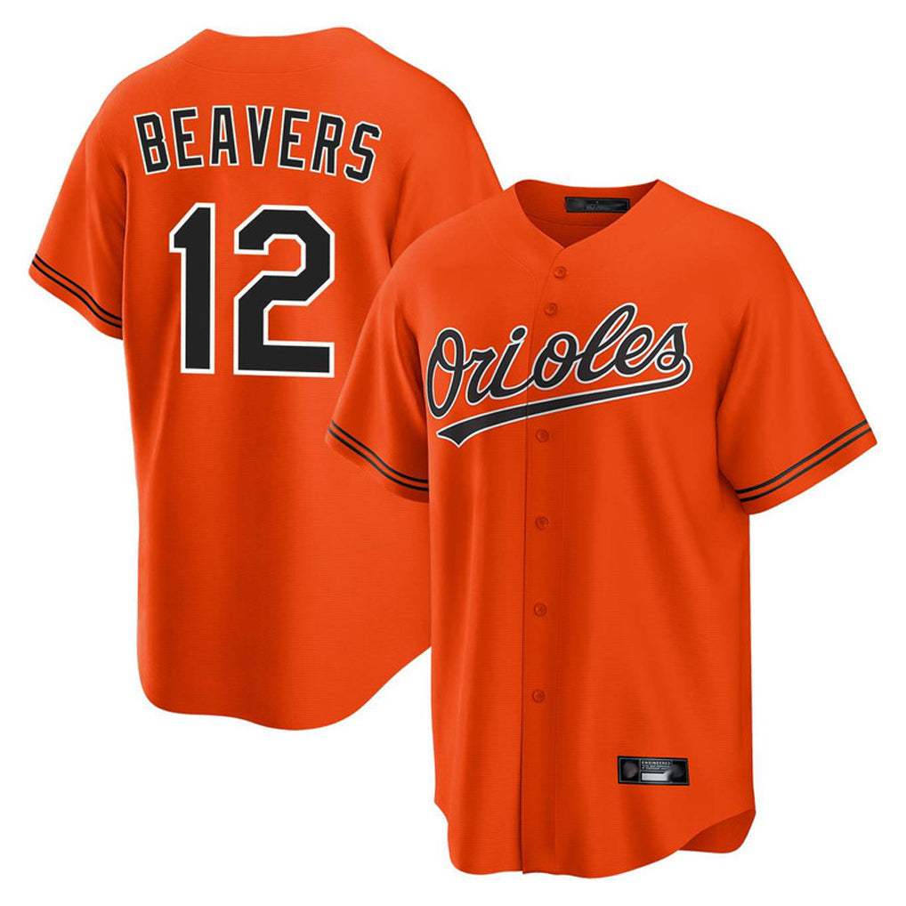 Ndoa B.Orioles #12 Dylan Beavers Player Orange Home Game Stitched Jerseys
