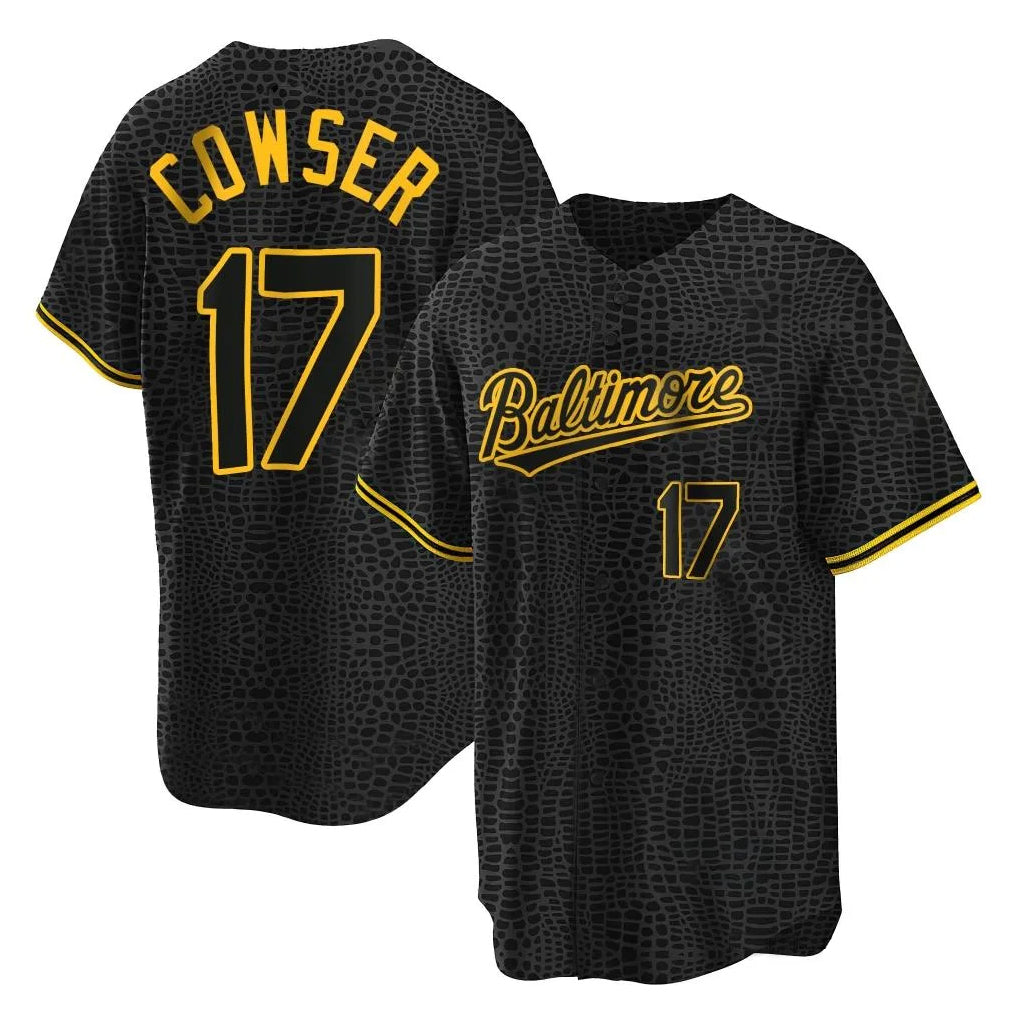 Ndoa B.Orioles #17 Colton Cowser Player Black Snake Skin City Home Game Stitched Jerseys