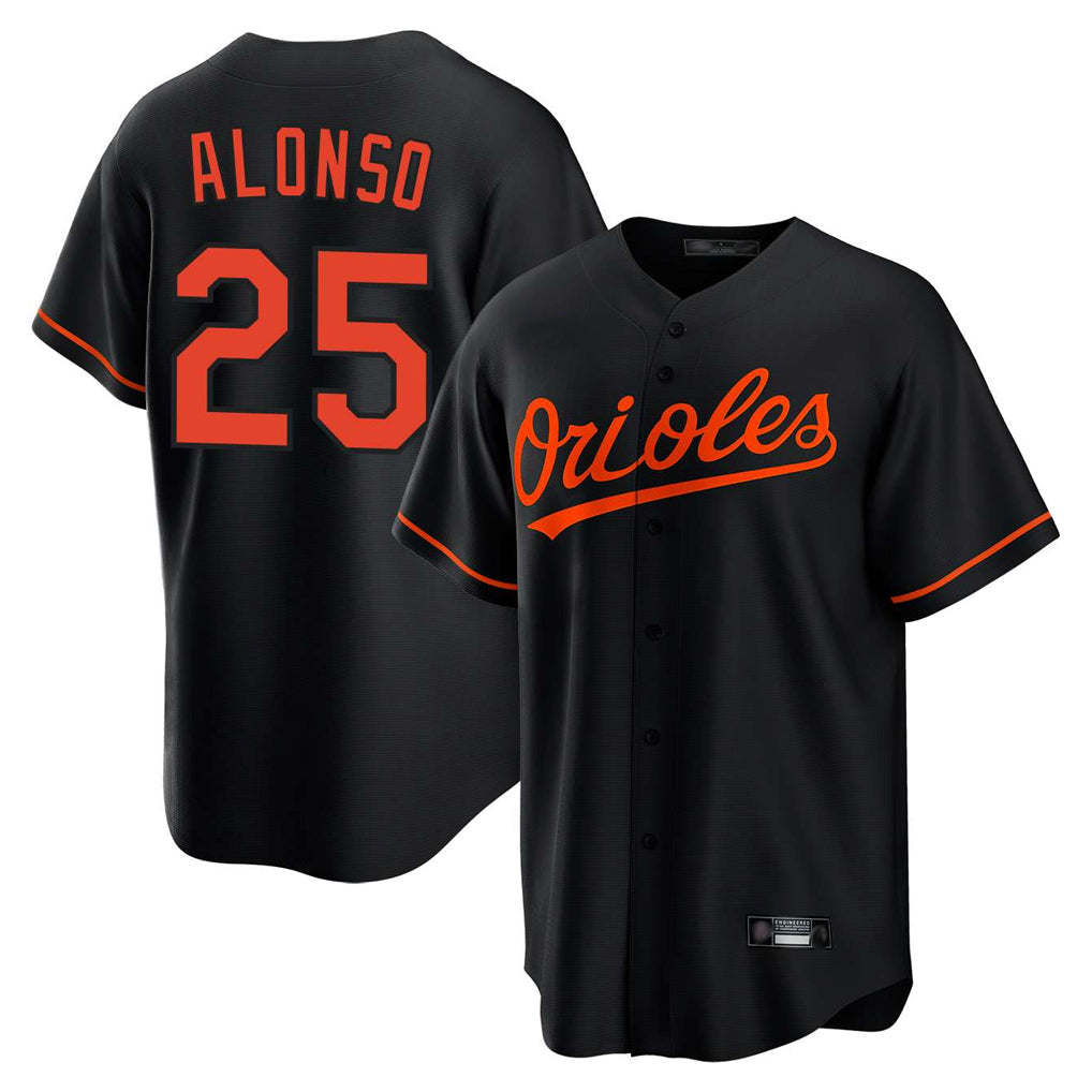 Ndoa B.Orioles #25 Pete Alonso Player Black Home Game Stitched Jerseys