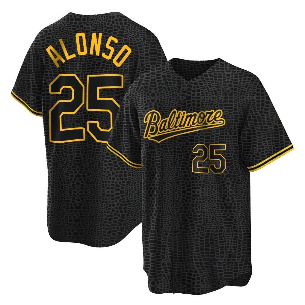 Ndoa B.Orioles #25 Pete Alonso Player Black Snake Skin City Home Game Stitched Jerseys