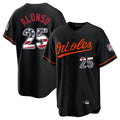 Ndoa B.Orioles #25 Pete Alonso Player Black USA 250 Fourth of July Home Game Stitched Jerseys