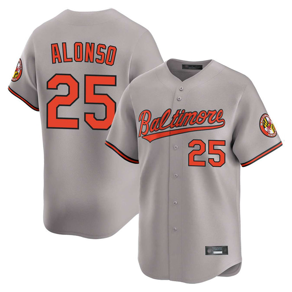 Ndoa B.Orioles #25 Pete Alonso Player Gray Limited Home Game Stitched Jerseys