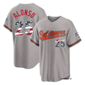 Ndoa B.Orioles #25 Pete Alonso Player Gray USA 250 Fourth of July Home Game Stitched Jerseys