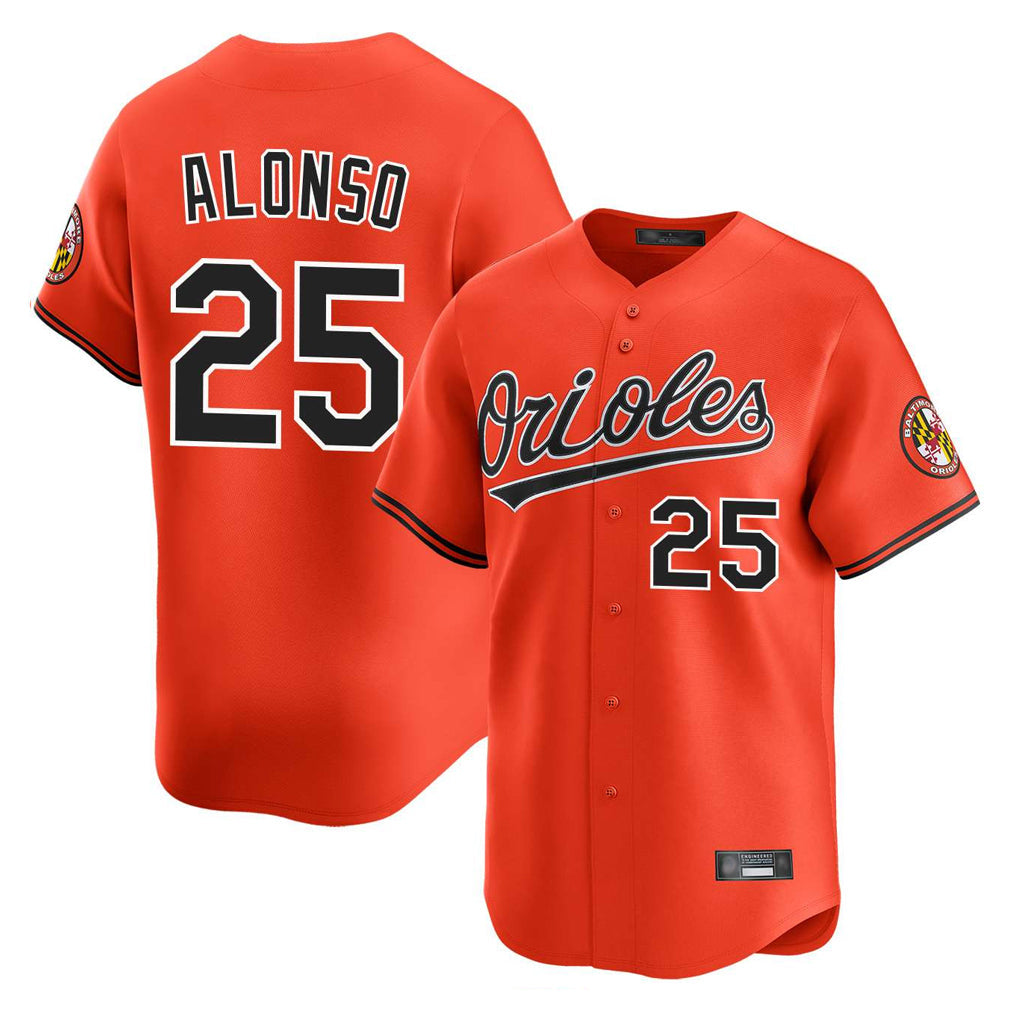 Ndoa B.Orioles #25 Pete Alonso Player Orange Limited Home Game Stitched Jerseys