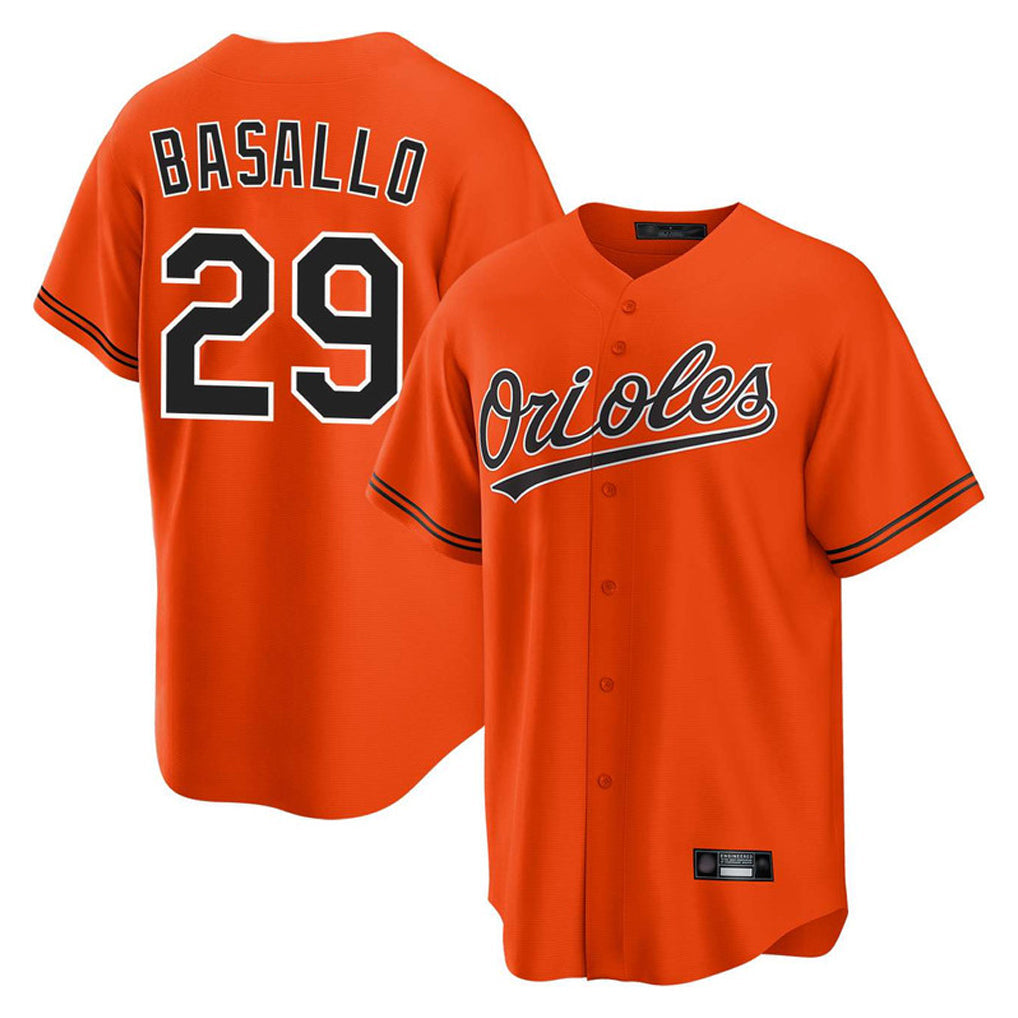Ndoa B.Orioles #29 Samuel Basallo Player Orange Home Game Stitched Jerseys