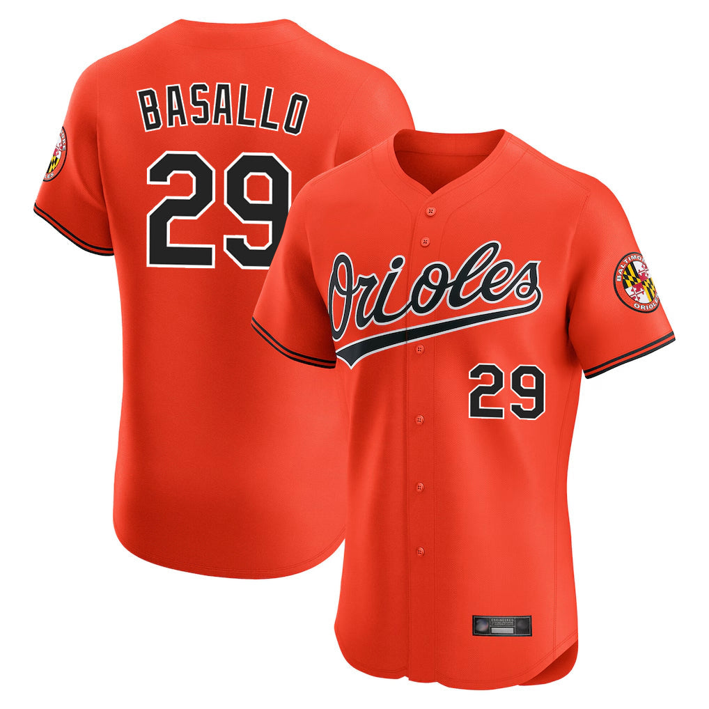 Ndoa B.Orioles #29 Samuel Basallo Player Orange Limited Elite Home Game Stitched Jerseys