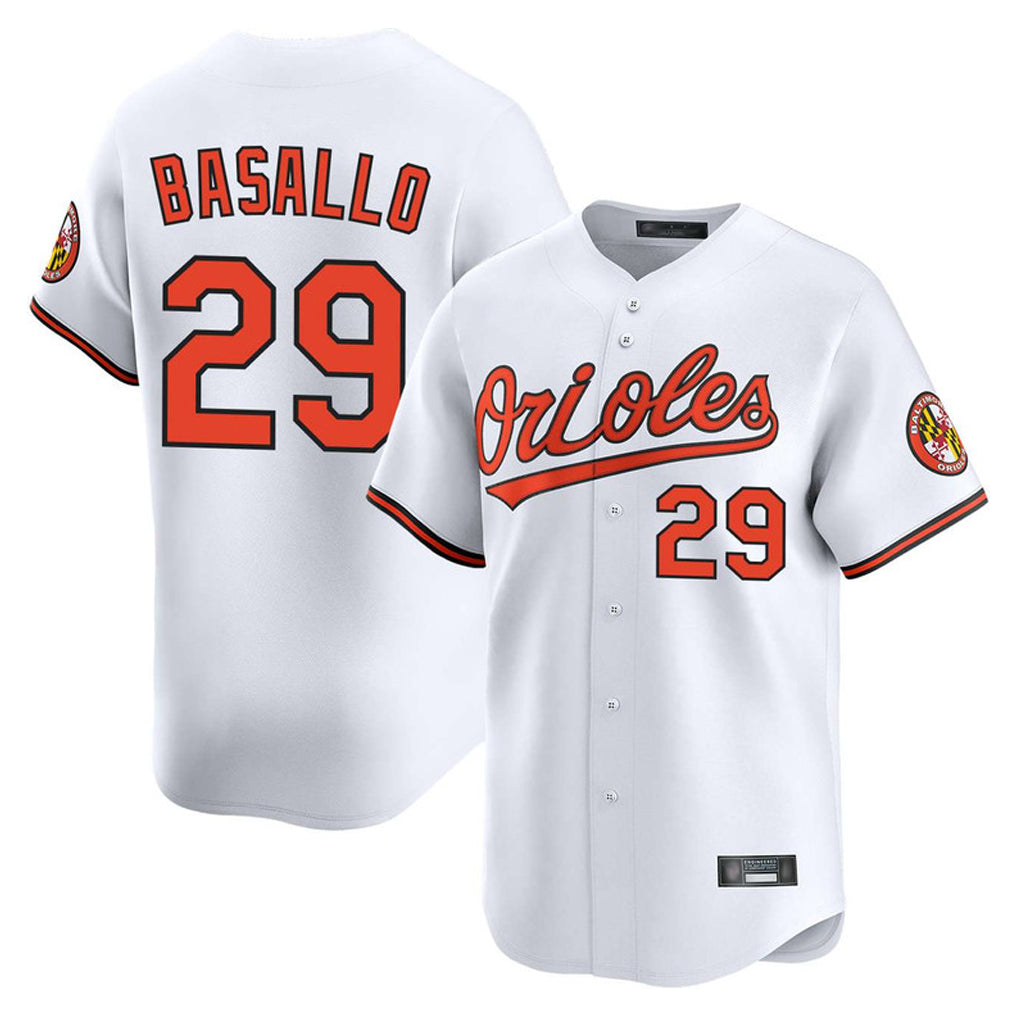 Ndoa B.Orioles #29 Samuel Basallo Player White Limited Home Game Stitched Jerseys