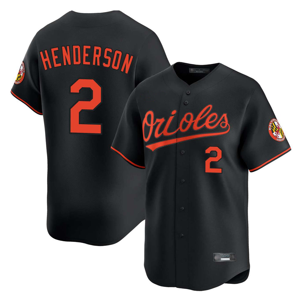 Ndoa B.Orioles #2 Gunnar Henderson Player Black Limited Home Game Stitched Jerseys