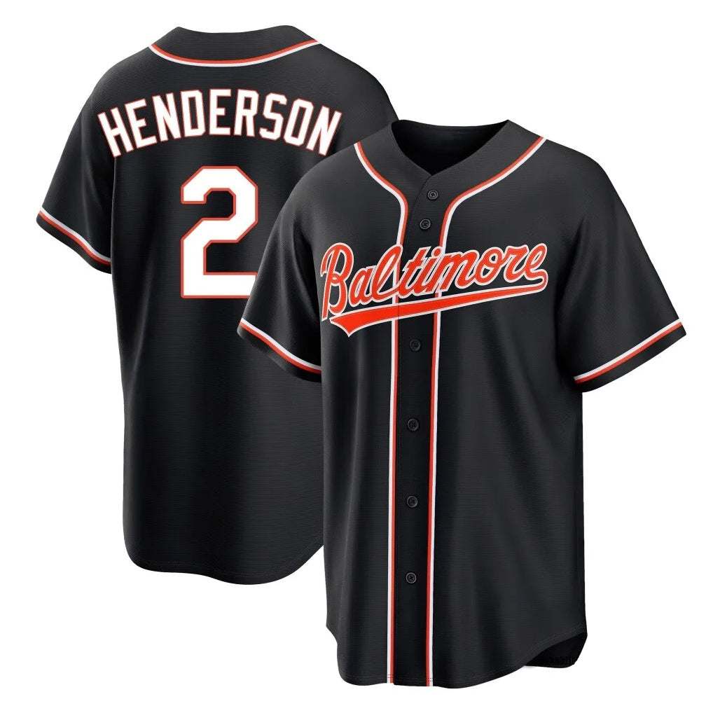 Ndoa B.Orioles #2 Gunnar Henderson Player Black Out Home Game Stitched Jerseys
