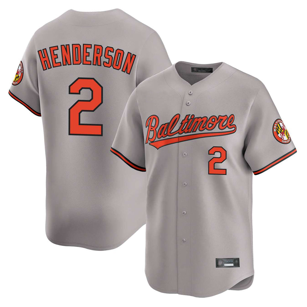 Ndoa B.Orioles #2 Gunnar Henderson Player Gray Limited Home Game Stitched Jerseys