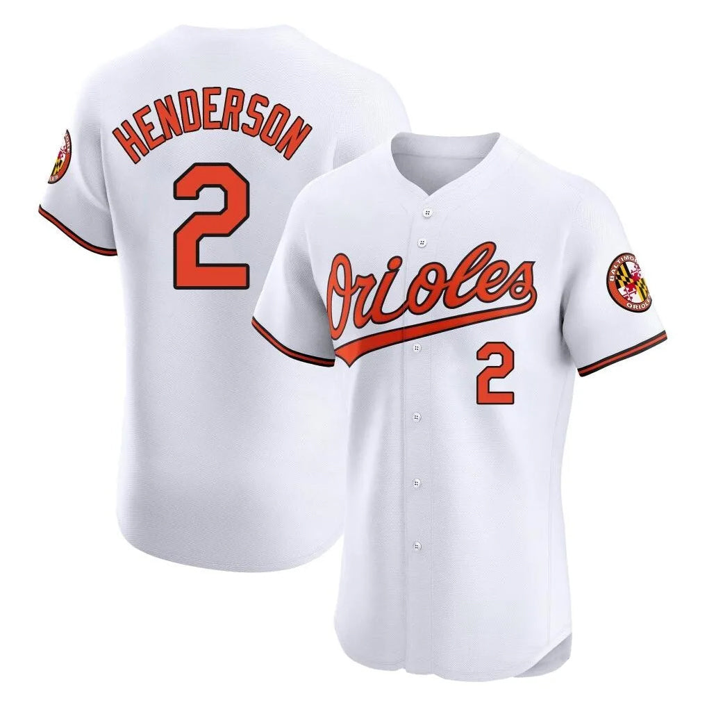 Ndoa B.Orioles #2 Gunnar Henderson Player White Limited Elite Home Game Stitched Jerseys