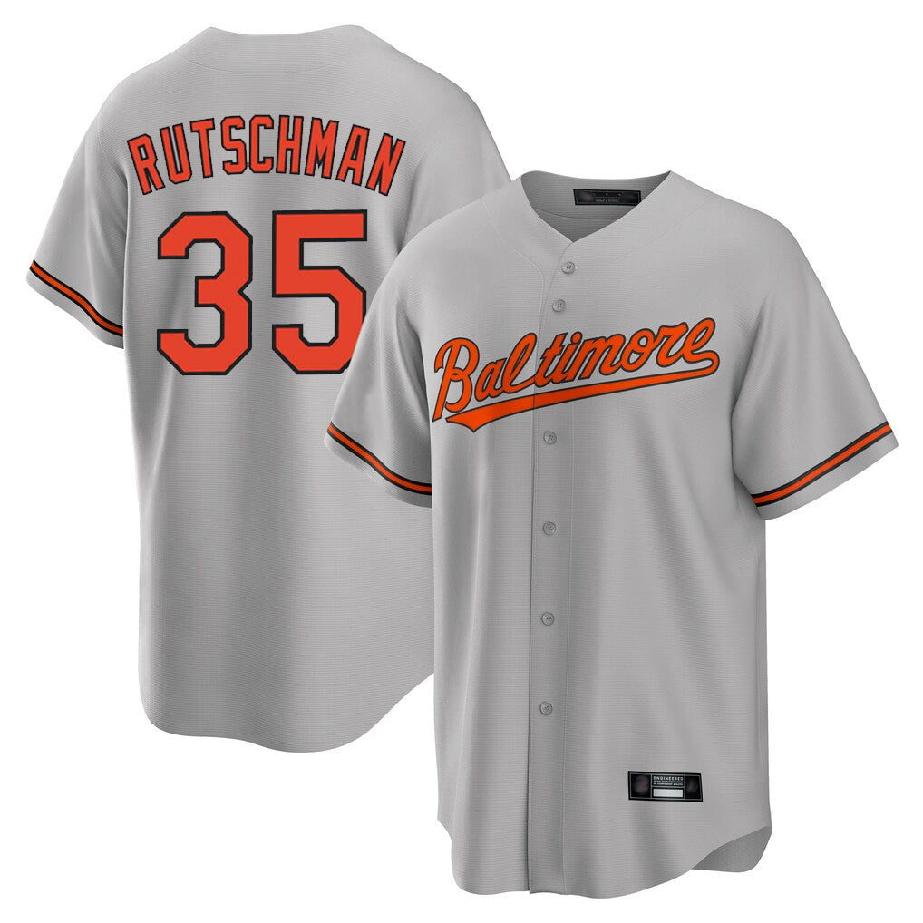Ndoa B.Orioles #35 Adley Rutschman Gray Home Game Stitched Jerseys