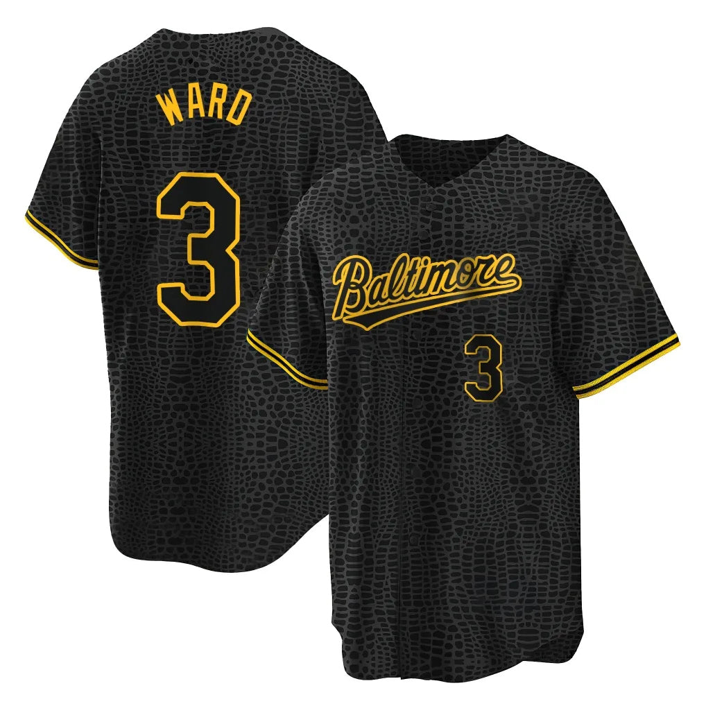Ndoa B.Orioles #3 Taylor Ward Player Black Snake Skin City Home Game Stitched Jerseys